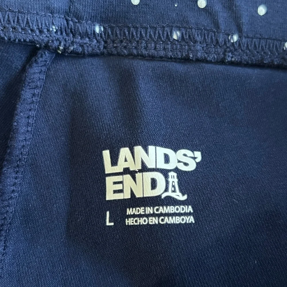 NWOT LANDS END Shore Knit Capri Pants Stretch Waist Pull On Womens Large - Picture 6 of 7